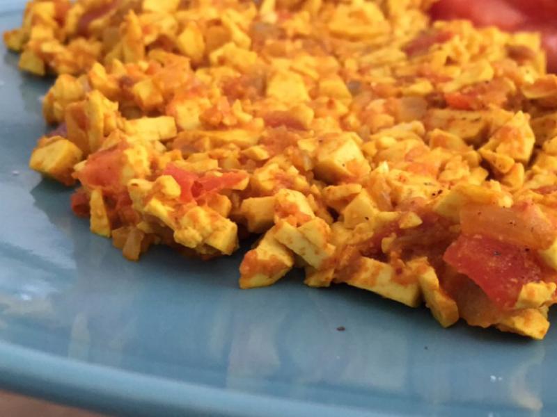 Tofu Spinach & Tomato Scramble Healthy Recipe