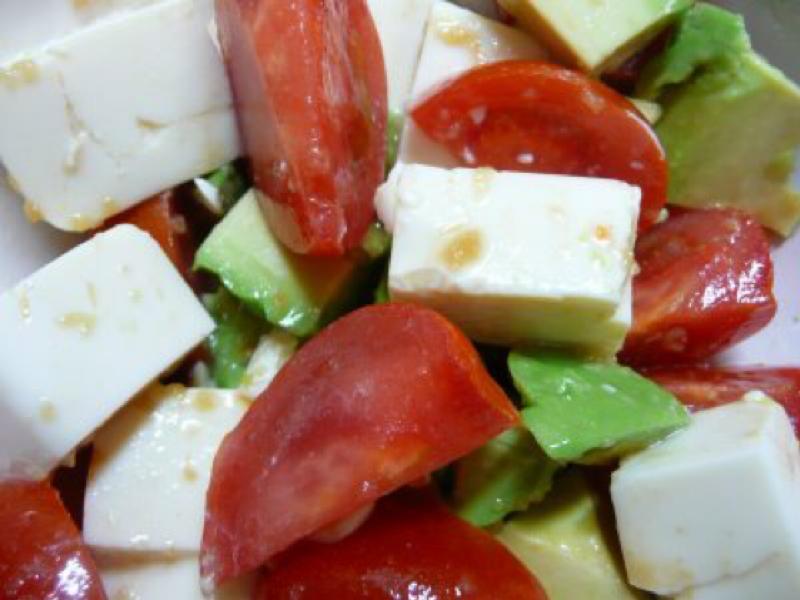 Tofu , tomatoes and avocado salad Healthy Recipe