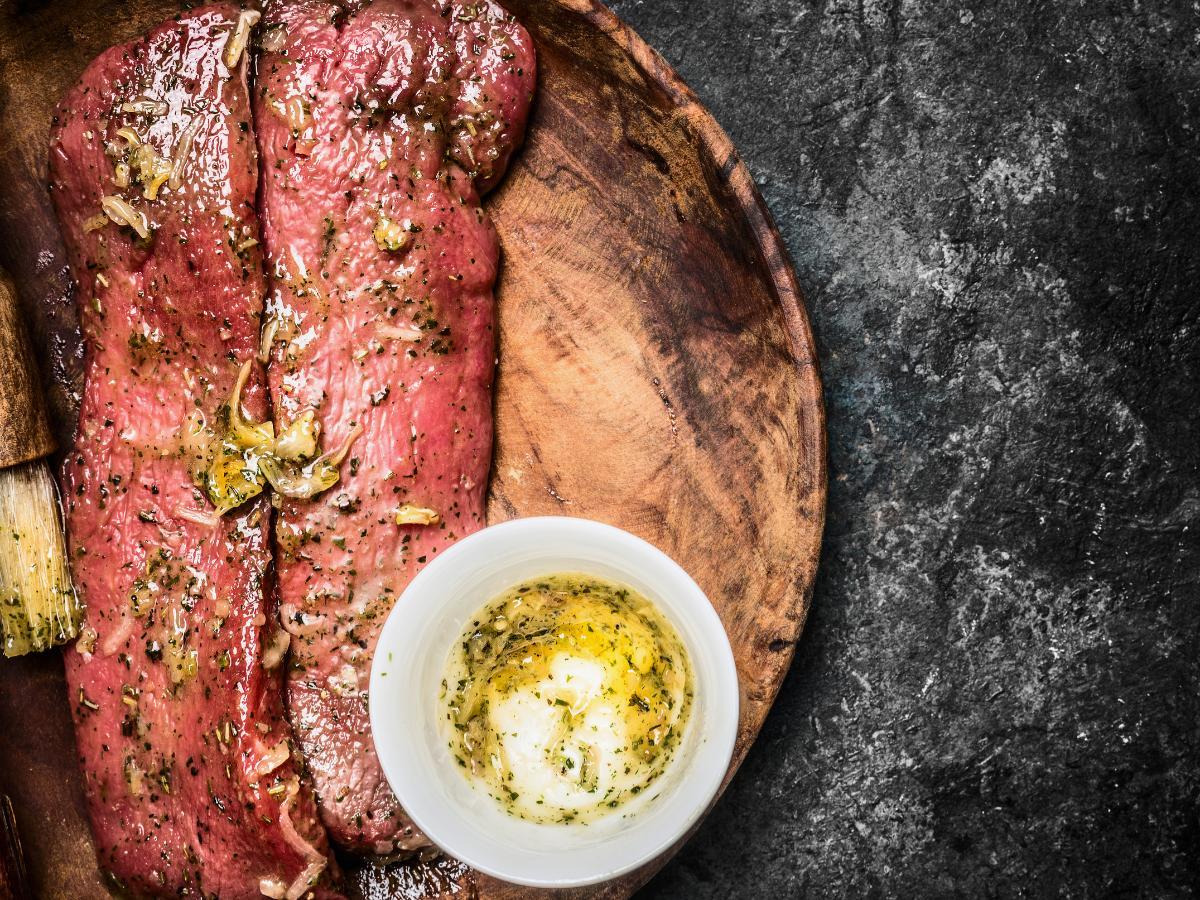 Top Butt Steak with Whiskey Mustard Sauce Healthy Recipe