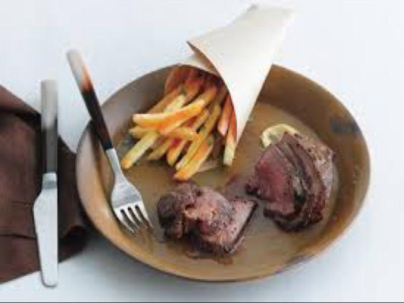 Tri-Tip Steak Frites with Red Wine Sauce Healthy Recipe