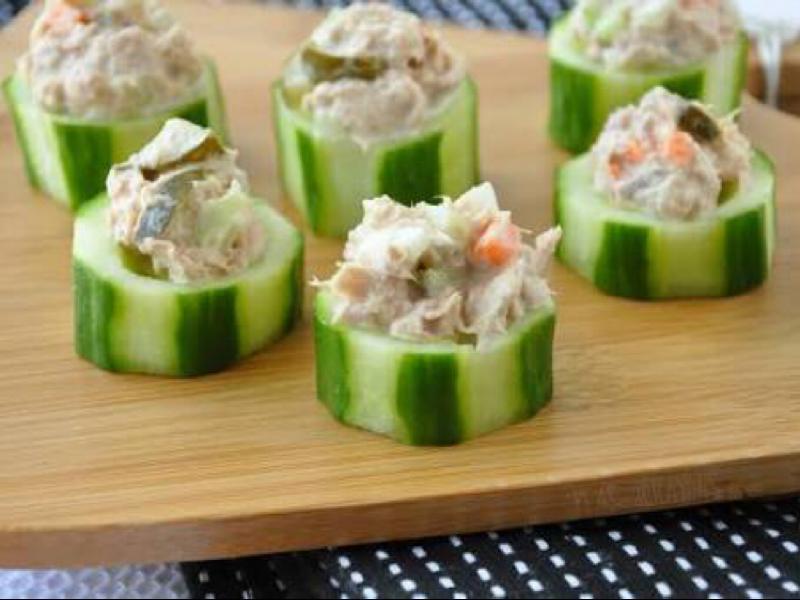 Tuna in Cucumber Cups Healthy Recipe