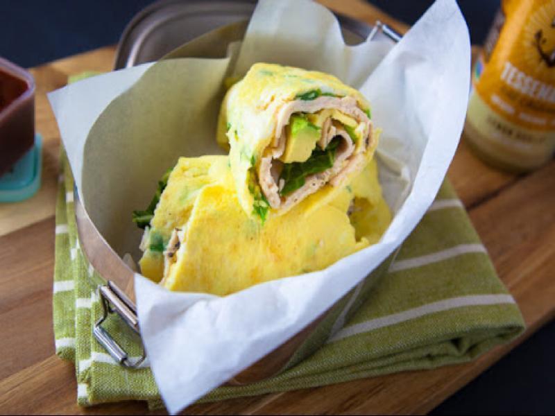 Turkey and Avocado Egg Wrap Healthy Recipe