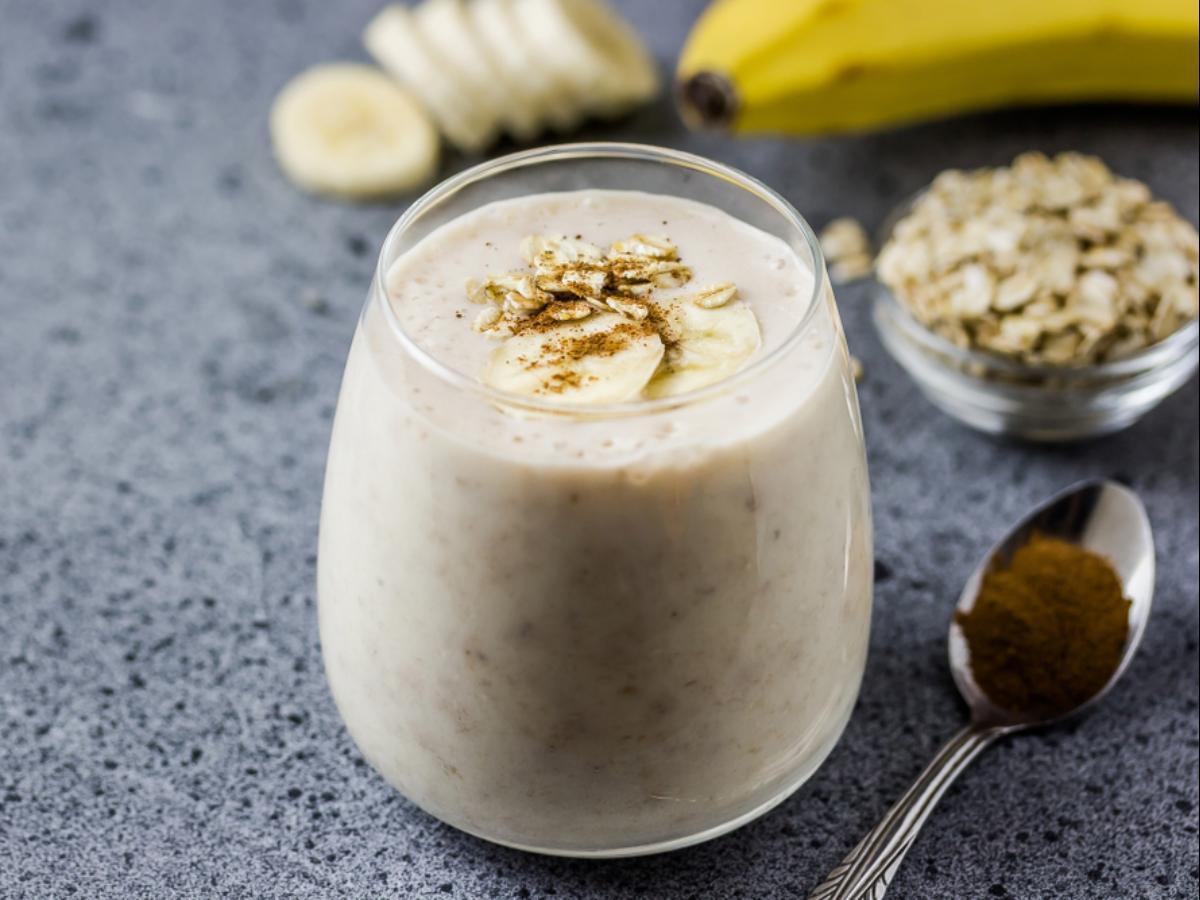 Vegan Banana Oat Soy Shake Healthy Recipe