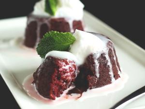 Vegan Chocolate Lava Cakes with Coconut Whipped Cream Healthy Recipe