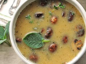 White Bean and Roasted Mushroom Soup Healthy Recipe