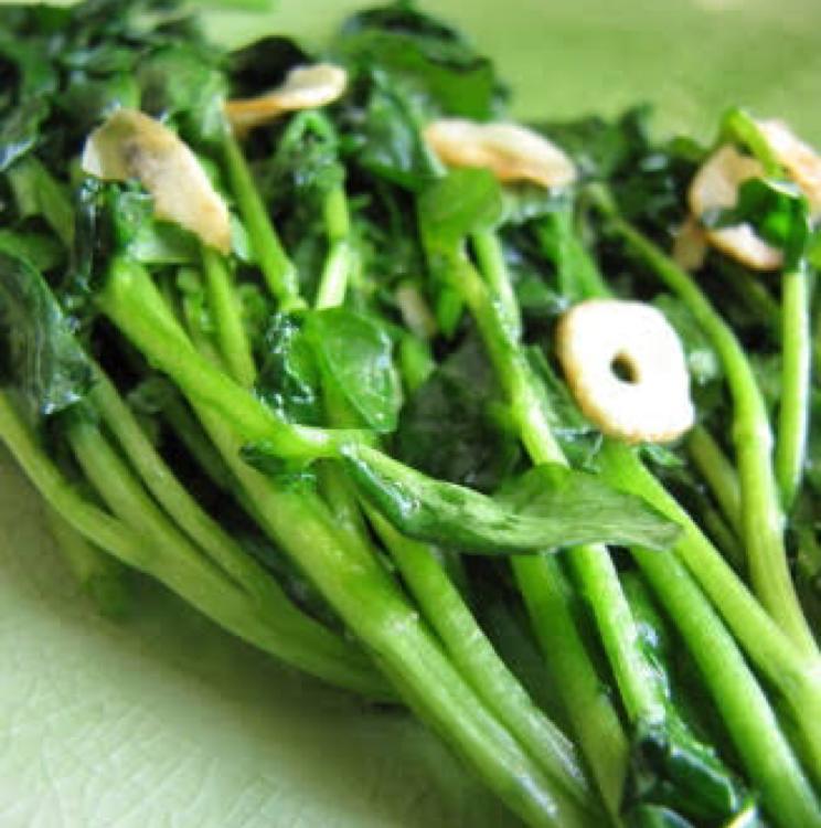 Wilted Watercress with Garlic Healthy Recipe