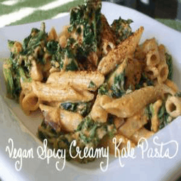 Vegan Spicy Creamy Kale Pasta